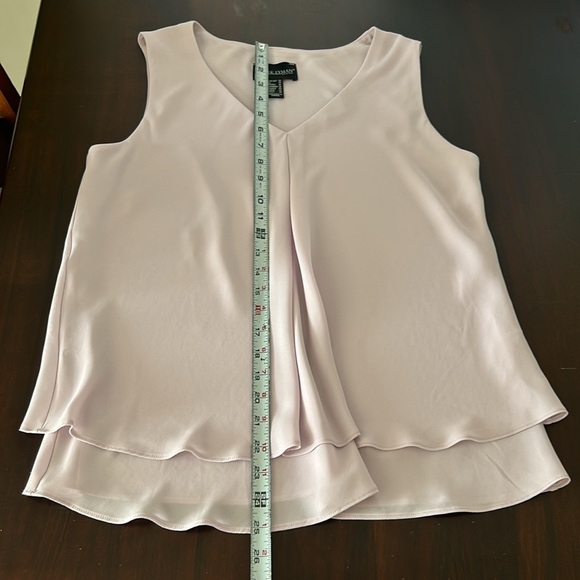 Frank Lyman Chiffom Sleeveless Top Tiered Ruffle Hem Women Soft Pink Size 10 - Picture 8 of 13